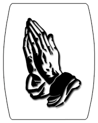 DAREC 516 BK WT Black Praying Hands White Background copy